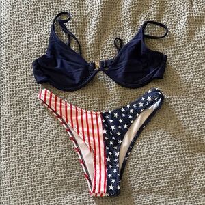 Navy and American Flag Bikini Set